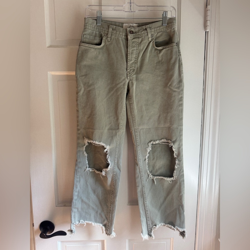 We the Free Sage Distressed Ankle Jeans